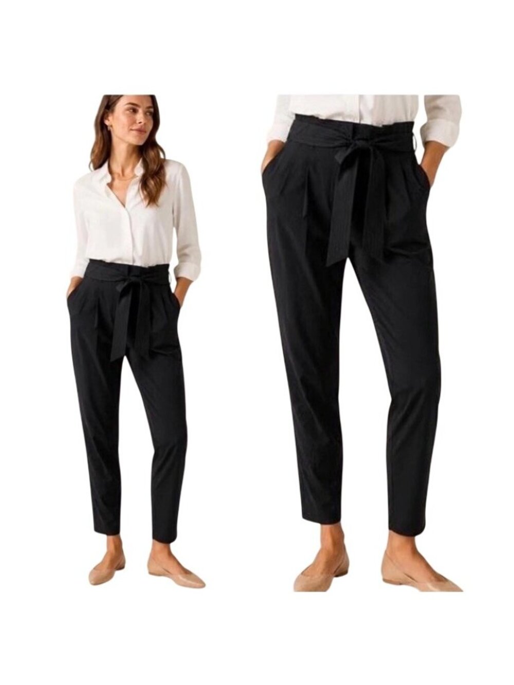 Athleta Skyline Pants II Belted Womens Sz 6 Stretch Performance Chino Athleisure